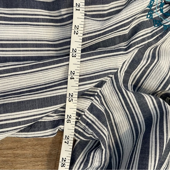 Catherines Button Up Blouse Women’s 2XL Smocked Striped 3/4 Sleeves Embroidered - Picture 8 of 10